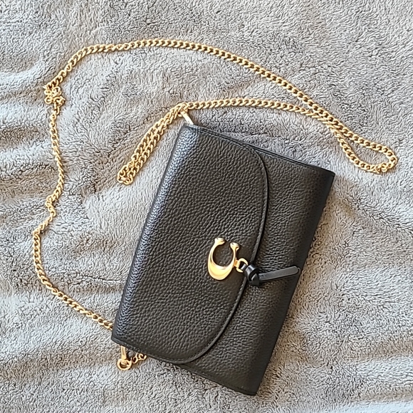 Coach Handbags - Coach Black Remi Chain Crossbody Wallet Bag